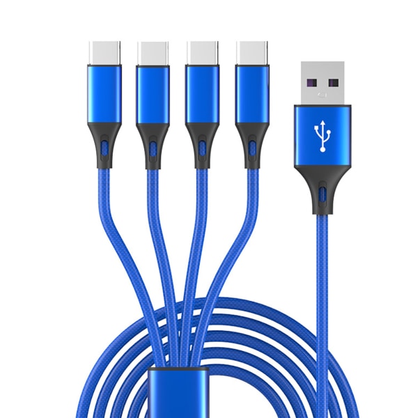 Multiladekabel USB C splitterkabel 3/4/5 i 1 hurtigladeledning med 3/4/5 Type-C hannport for telefoner, nettbrett