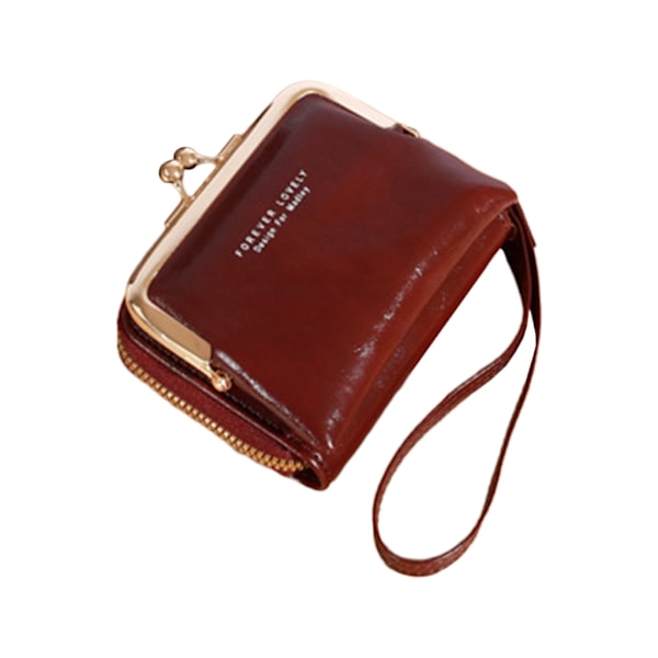 2023 Wristlet Wallet Monipaikkainen PU-luottokortti Pankkikortin haltija Nainen Tyttö Brown