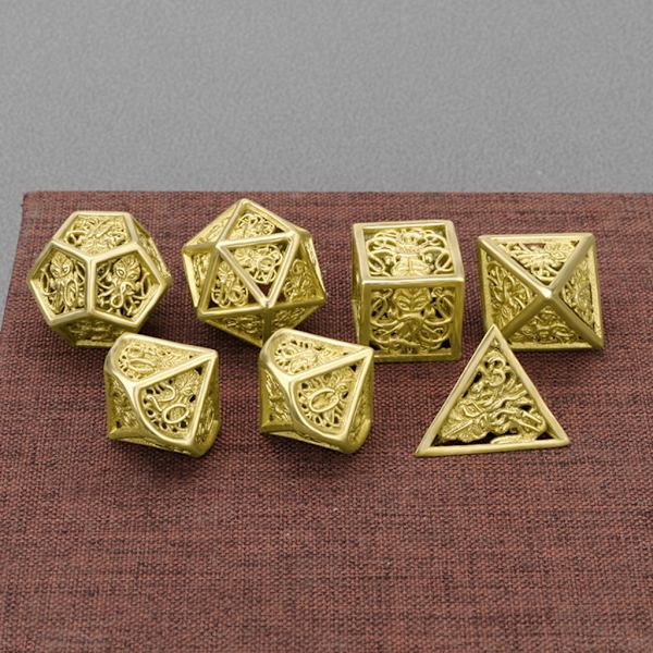 7-osainen monitoiminen polyhedron-noppa ontto metalli noppa setti lautapeli-noppa