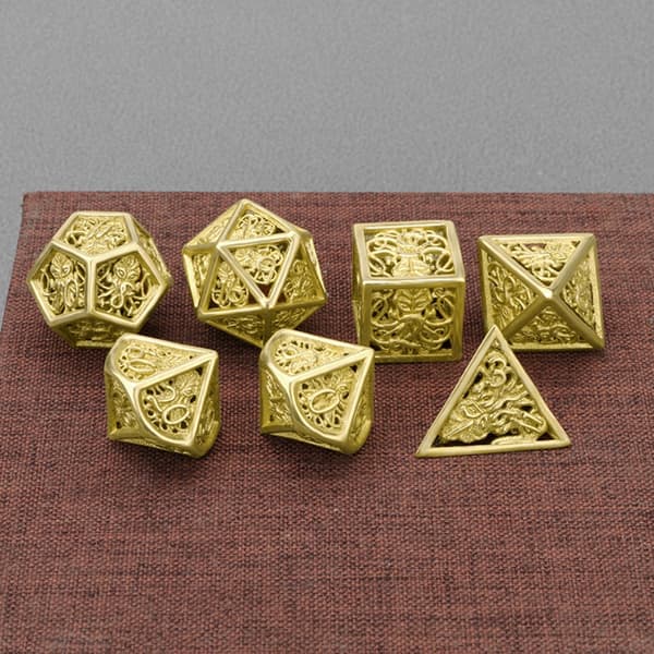 7 stk. Multifunksjonell-Polyhedron Terninger Hule Metall Terninger Sett Bordspill-Terninger