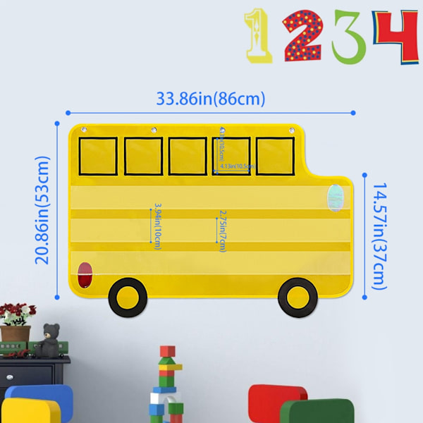 Bussficka Diagram Ordstavningskort Väska Ordhållarficka för tidig utbildning