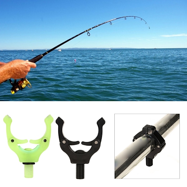 2 stk magnetiske fiskestangfester, braketthode, karpefiskestangstøttehode Black