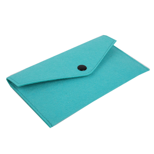 Filt lagringshylse veske Filt lommebok lommeholder bag for kort pengepenner Green