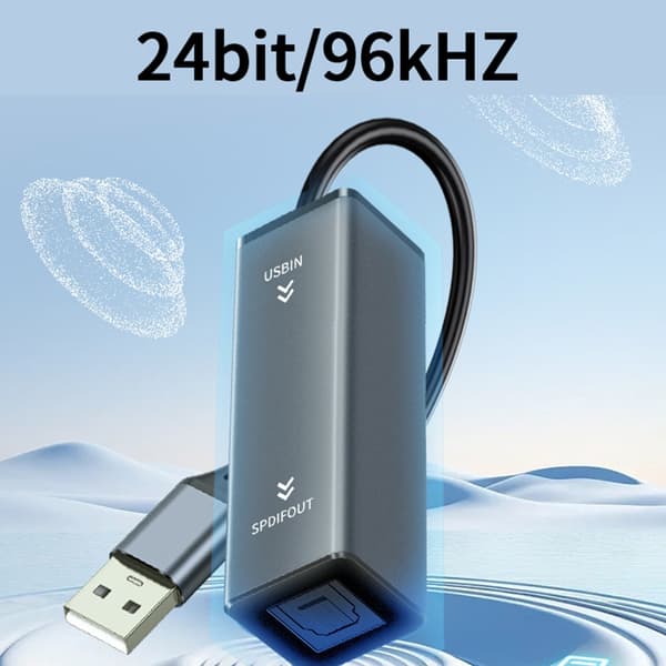 Rask installasjon USB A til SPDIF Audios Adapter for TV PC
