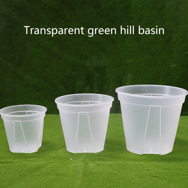 Trädgård självvattnande plastkruka Transparent Rotstyrd planteringskruka Ganska transparent utseende växtkrukor null - S