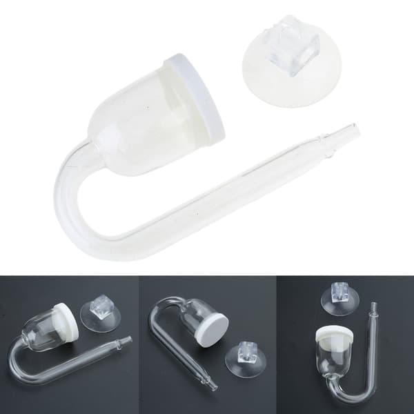 CO2 Diffuser Klar Glas Atomizer för Akvarium Planterat för Tank Tiny Bu