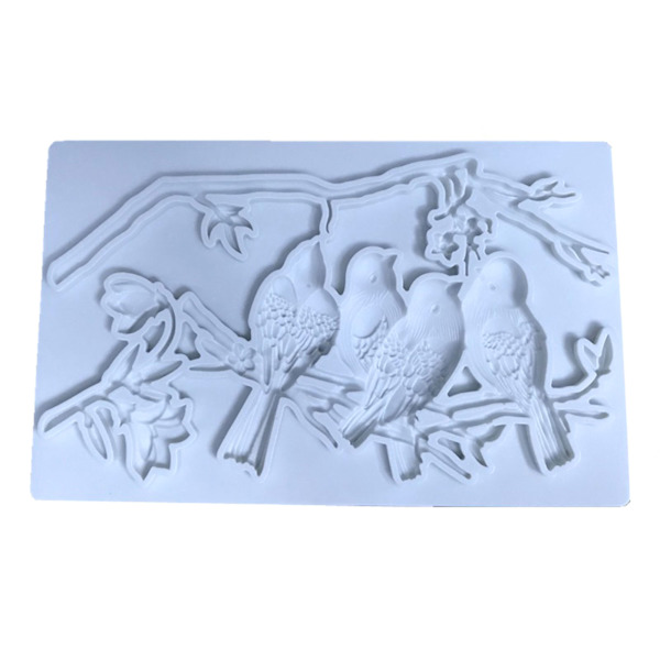 3D Fågel Blomgren Kök Form Silikon Tårta Dekorationsverktyg Fondant Mould Kex Form