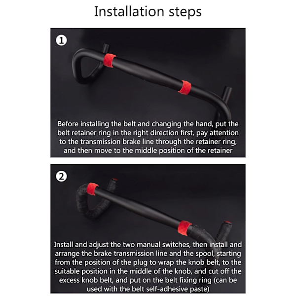 4 stk. Non-jump styretape sykkelhåndtak sykkelrem pluggdeksel Red