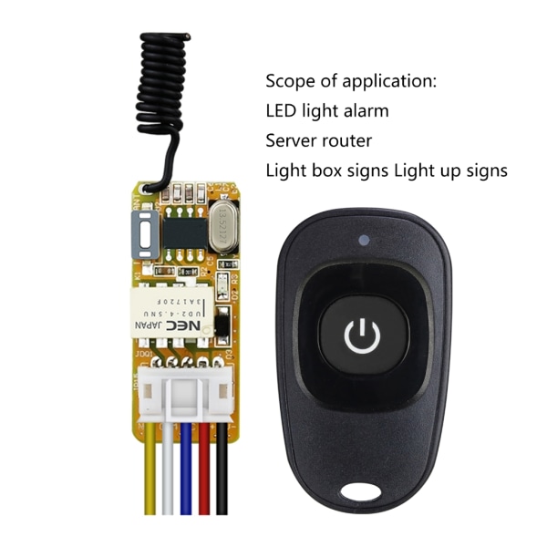 Trådlös fjärrkontroll växlar Modul RF-sändare för små skrivbordslampor Black