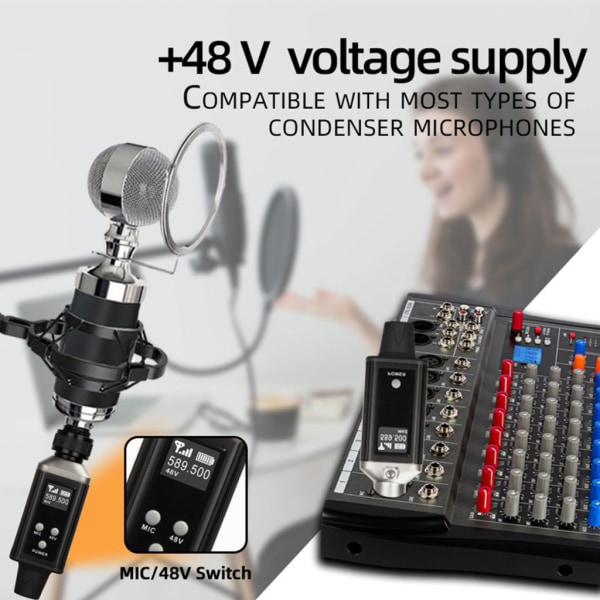 48V handhållet dynamiskt trådlöst mikrofonsystem för smidiga trådlösa prestanda