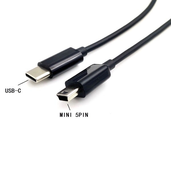 Pålitlig USB Typ C till Mini 5-stifts laddare och synkroniseringskabel Håll dig ansluten på resa 1m
