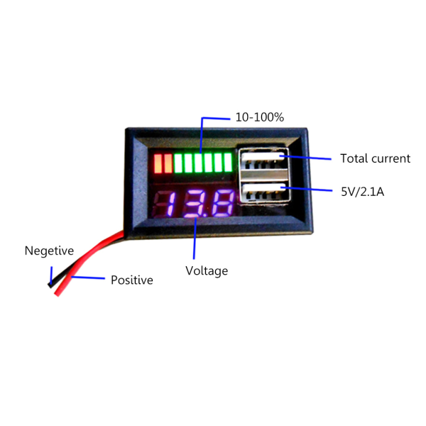 Digital voltmätare Amperemeter Volt Ampe LCD-skärm Power Mätardetektorshunt