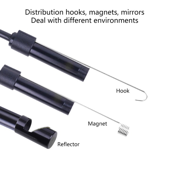 USB endoskop USB -inspektionskamera 7 mm skopkamera med IP67 vattentät boreskopkabel och 6 justerbara LED Användbart