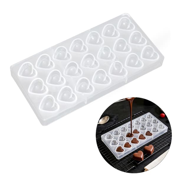 Nonstick Plast Hjerteform DIY Bageforme til Chokolade Slik Hjemmebagning