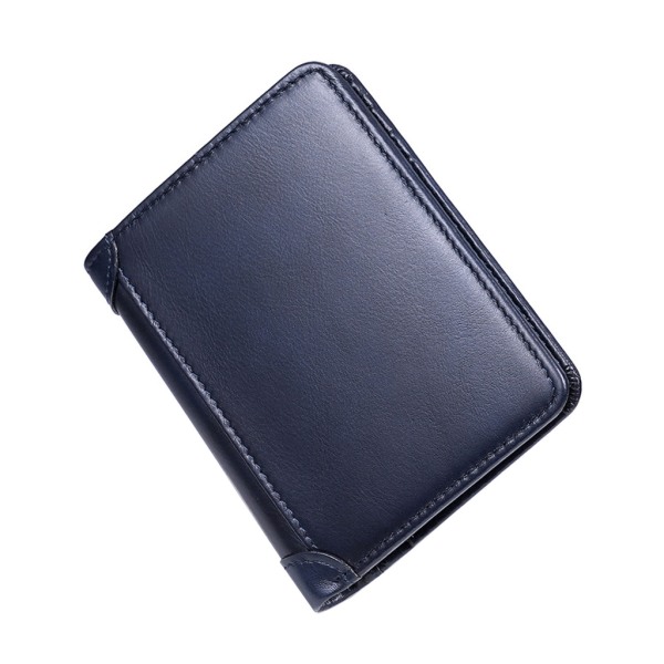 Herr RFID plånböcker Vintage läderplånbok för män Kreditkortshållare myntväska Blue