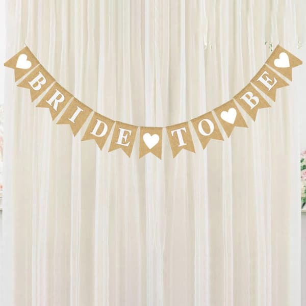 Hjertebanner i burlap til bryllup, for forlovelse og utdrikningslag