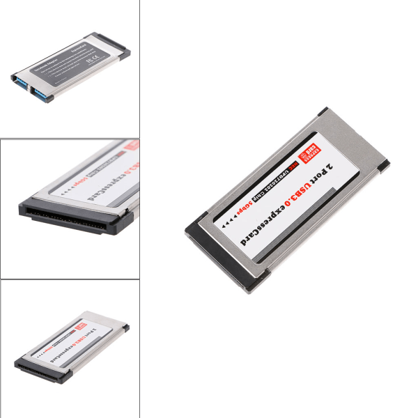 PCI-E PCI för Express till 2-portar USB 3.0 34 mm Expresscard Card Converter Adapter för 34 mm 54 mm kortplats Laptop Stationär