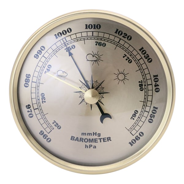 Diameter 90 mm Guldramme Væghængende termometer Vækkeur Hygrometer Termometer Barometer til laboratorier