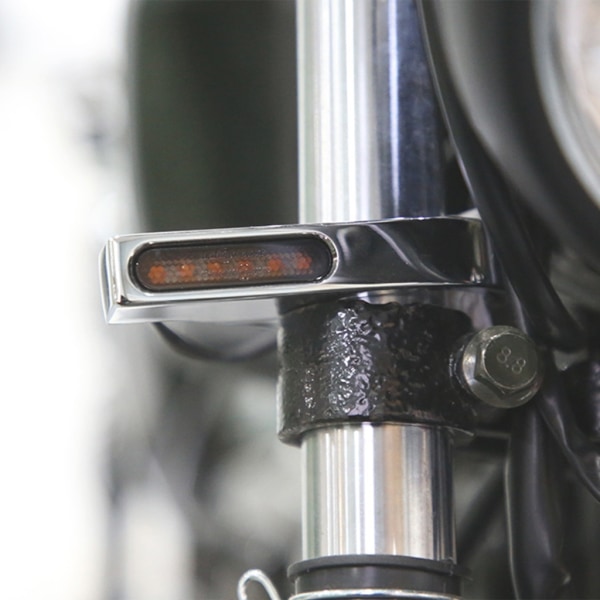 Motorcykel LED-ljus 12V bromsstopp blinkers Körljus för 41mm gaffelrör Black