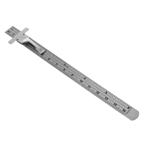 6" lommelineal i rustfrit stål Handy lineal højdemåler med tomme 1/32" mm/metriske gradueringer Værktøj til hjemmeforbedring