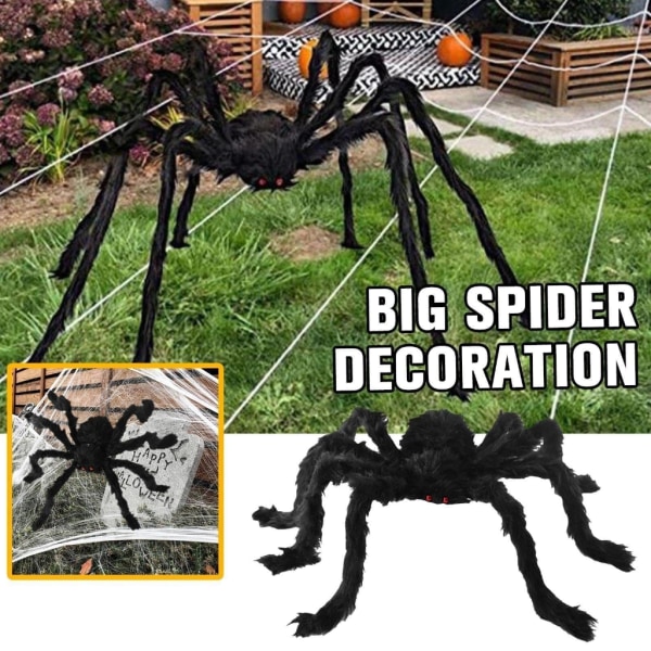 Crawly Spiders Dekoration för Halloween Mjuk Simulering Spindlar Realistiska ornament Svart leksak Skum utomhusdekorationer S