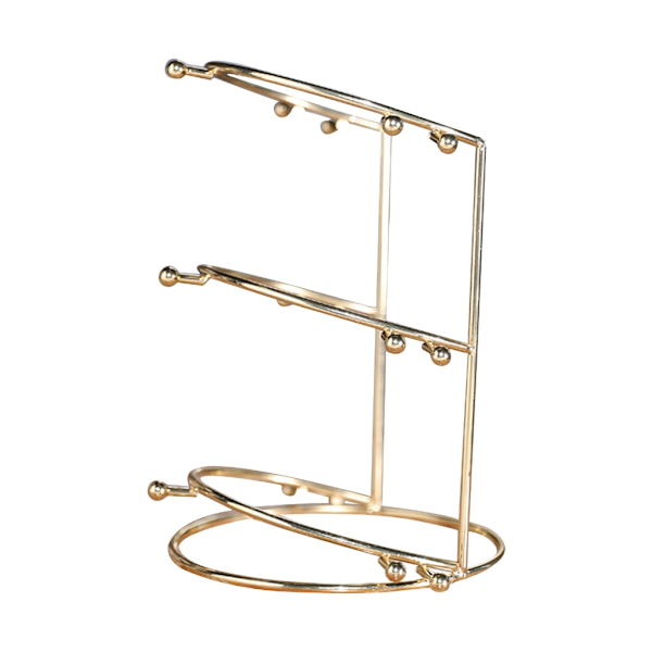 Crystal Tiara Crowns Display Stativ Metall Guld Brud Pannband Organizer