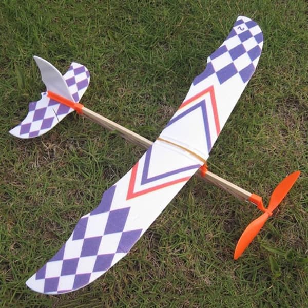 Gummibandsdriven Glidflygplan Modell DIY Monteringsleksak Barnpresent