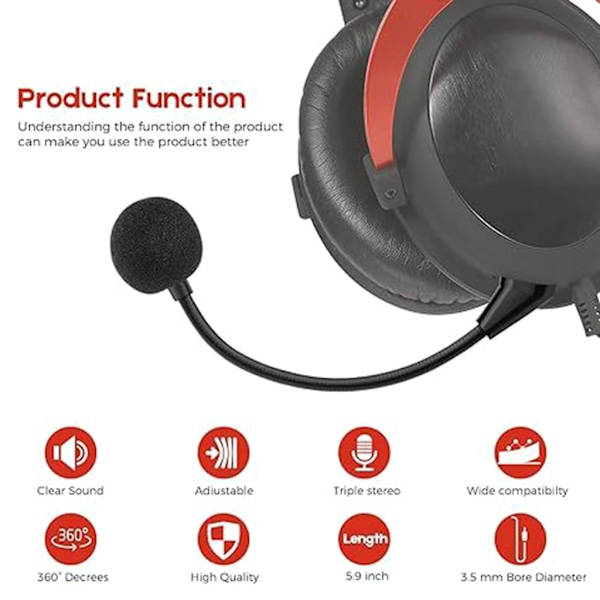 Gaming Headset Mikrofon för PC Konsol Spel för Cloud Pro Hörlurar Svampkåpor