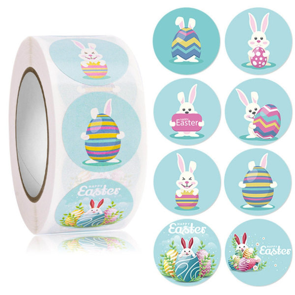 500 st glad påsk klistermärke för barn påskhare ägg presentförseglingsetiketter dekor null - 9