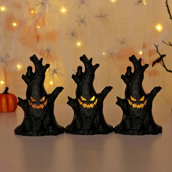 LED Trädstubbe Halloween Dekoration Robust Förvaringsdesign