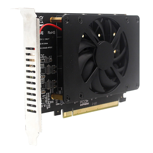 for M.2 PCIe 4.0 X16 utvidelseskort støtter 4 NVMe for M.2 (2230-2280) 4x32 Gbps for for AM4 Socket og for Intel VROC N