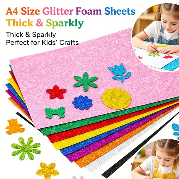 10 ark glitterpapper för konstprojekt och heminredning