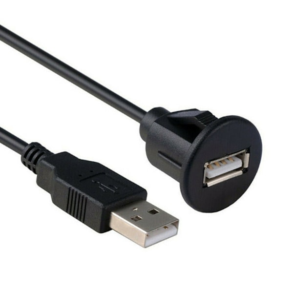 Ljudkabeluttag USB2.0 Bilinstrumentbräda Flush Mount Panel Förlängningssladd Adapter