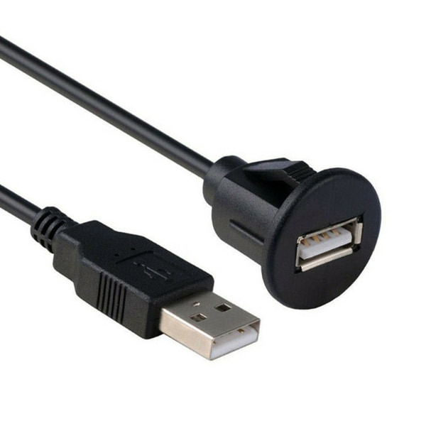 Lydkabelstik USB2.0 Bil Dashboard Flush Mount Panel forlængerledning Adapter