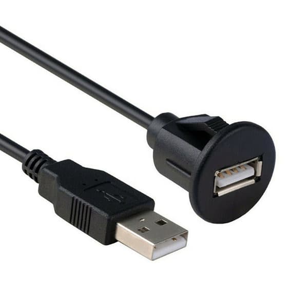 Lydkabeluttak USB2.0 Bil Dashboard Flush Mount Panel Skjøteledning Adapter