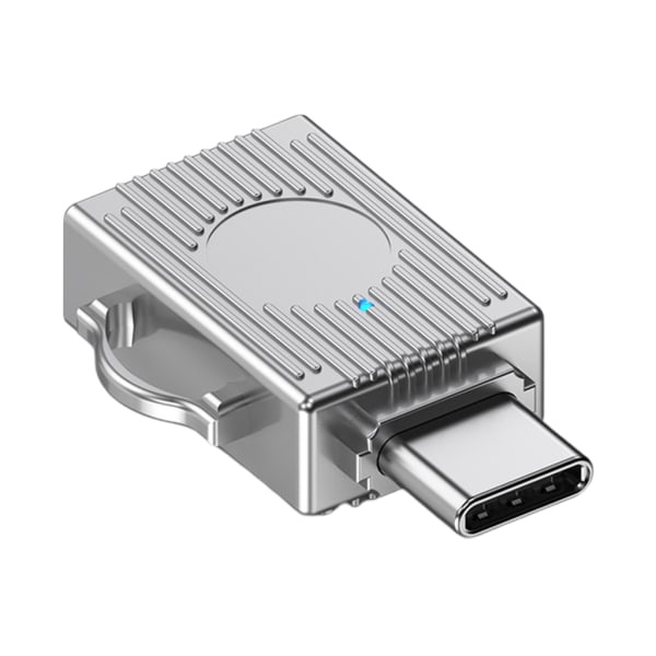 USB C till USB adapter, OTG-adapter för snabb filöverföring och laddning av hållbar zinklegeringsdesign Silver