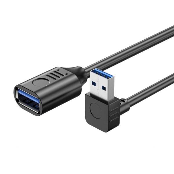 USB-forlengelseskabel 3.0 mann til kvinne datasynkronisering USB-forlengerledning 90 grader 5 Gbps høyhastighets ladekabel for mus