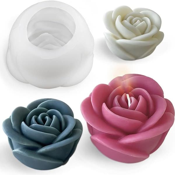 4 st blomljusformset rosettsats för DIY-tvålprojekt