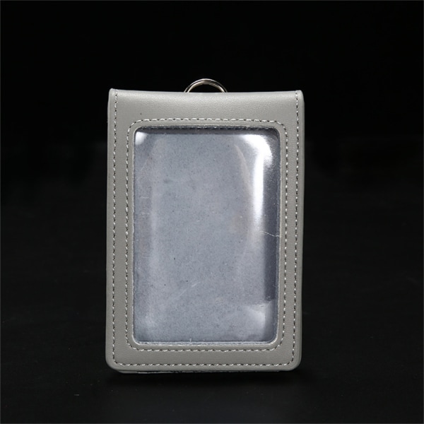 Læder ID'er Badge Holder Arbejdskort Sleeve Clear Window Card Protector Pouch Red brown