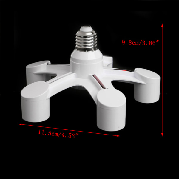5 i 1 E27 till E27 Base Sockel Splitter LED-ljuslampa Glödlampa Adapter Hållare
