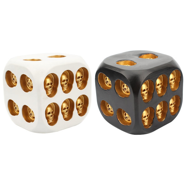 Mini Skull Dice Halloween Skeleton Dice Mini Skull Face Game Dice Props Black gold