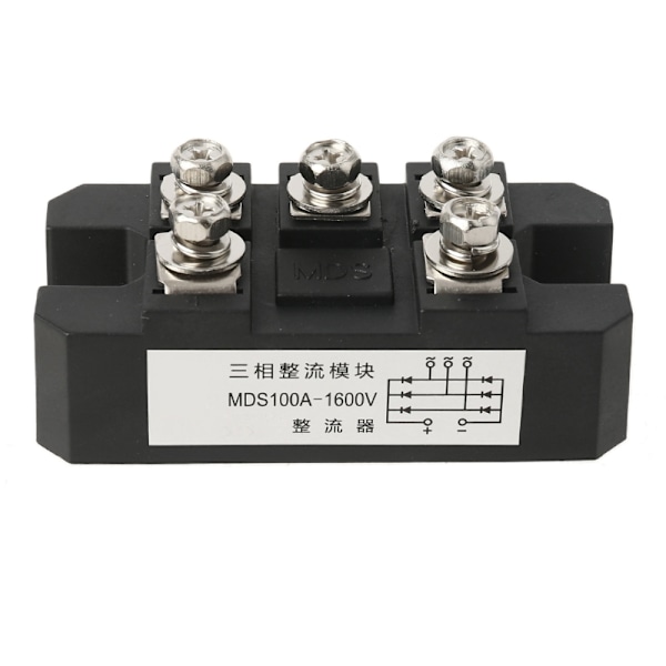 Autentisk 100A Amp bro likeretter MDS100A 1600V 3-faset diode bro likeretter 4 terminal diodemodul kobberplate