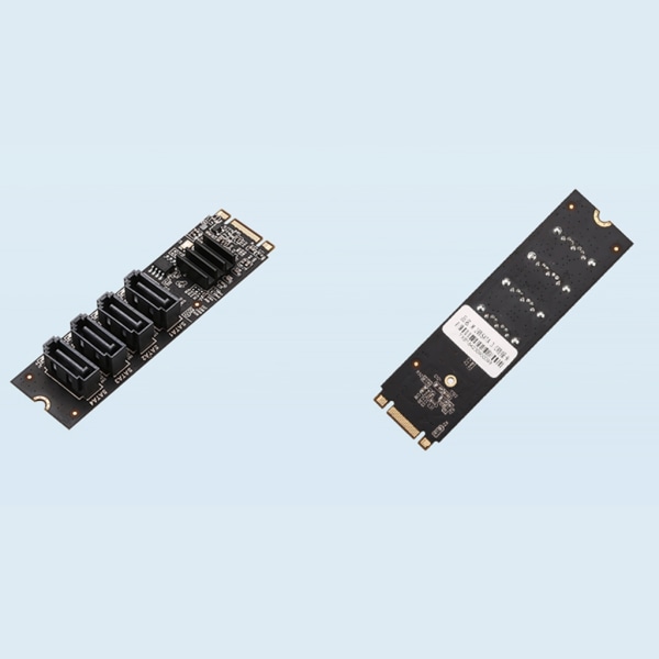 4-portar M.2 till SATA3.0 Adapterkort PCIE till Sata3.0 expansionskort Höghastighets- och stabilt stöd M Key eller B+M-nycklar Standard