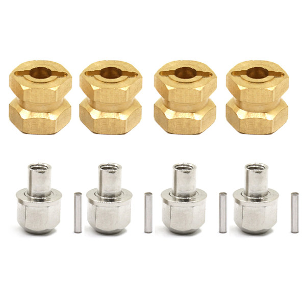 12 mm messinki kuusikulmainen pidennetty ja levennetty akselikytkin Scx10 liitäntä CC01 Scx10 kiipeilyauton kytkin