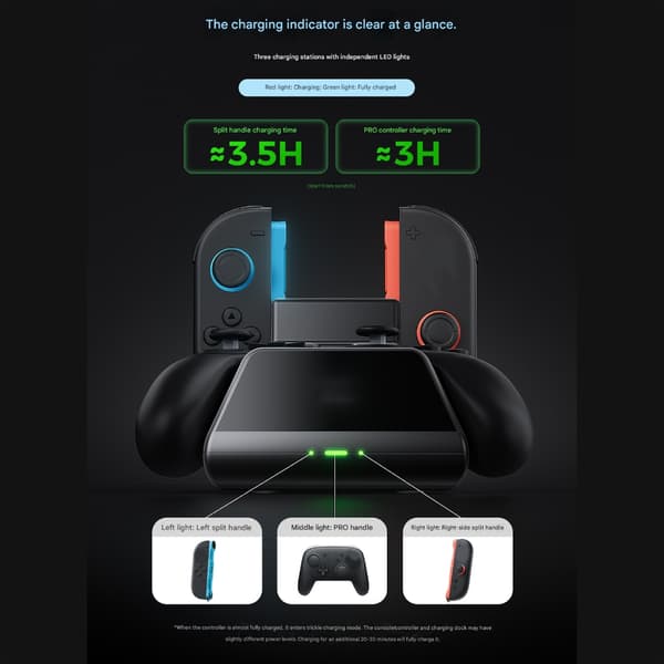 Hurtigladestasjon Sikker Magnetisk Laderbase for Gaming Joy‑Con Enhet
