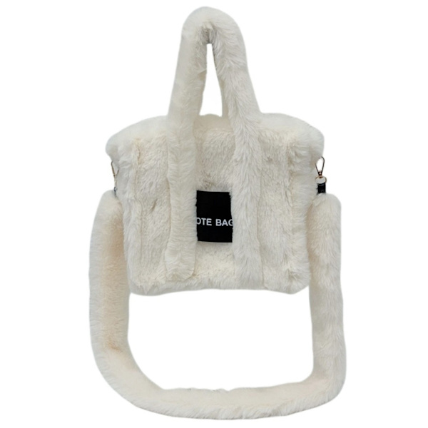 Damväskor Höst Vinter Axelväska Plysch Messenger Bag Top Handväska Handväska Camel