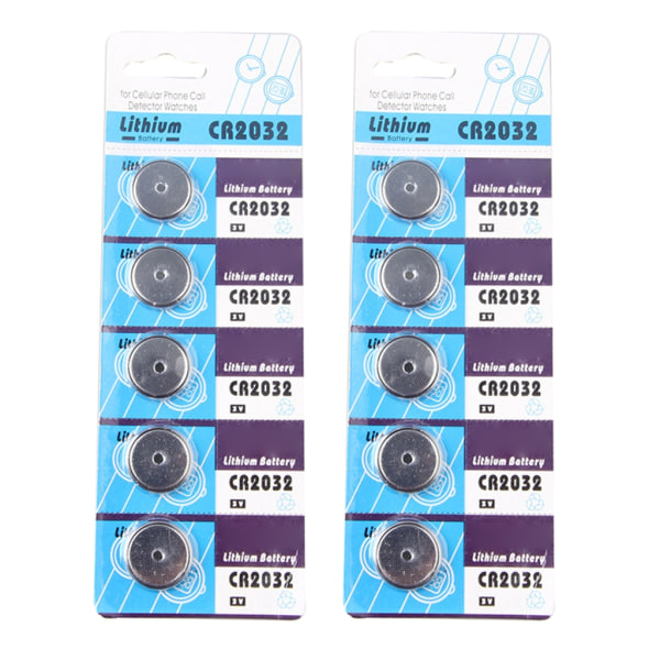Pakke med 5/10 CR2032 3V knapcelle 3V lithiumbatteri møntbatterier 220mah