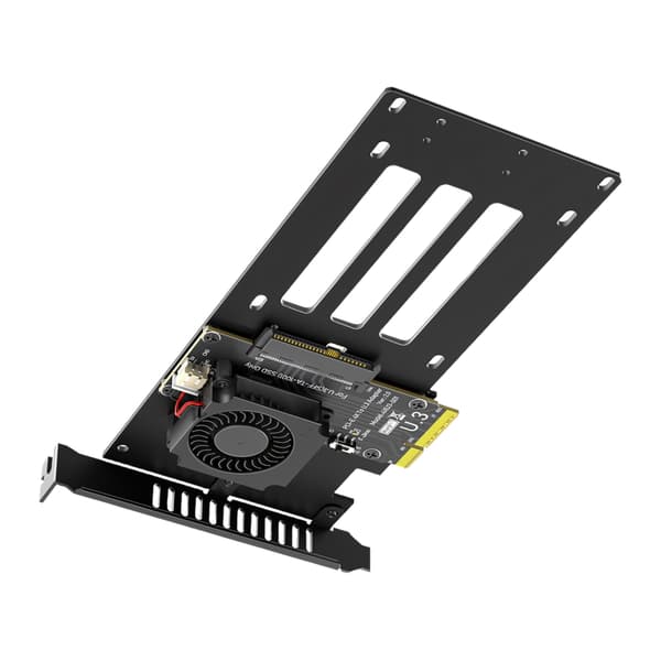 Højtydende U.3-adapterkort til PCIe 5.0 4X til NVMe SSD-forbindelse