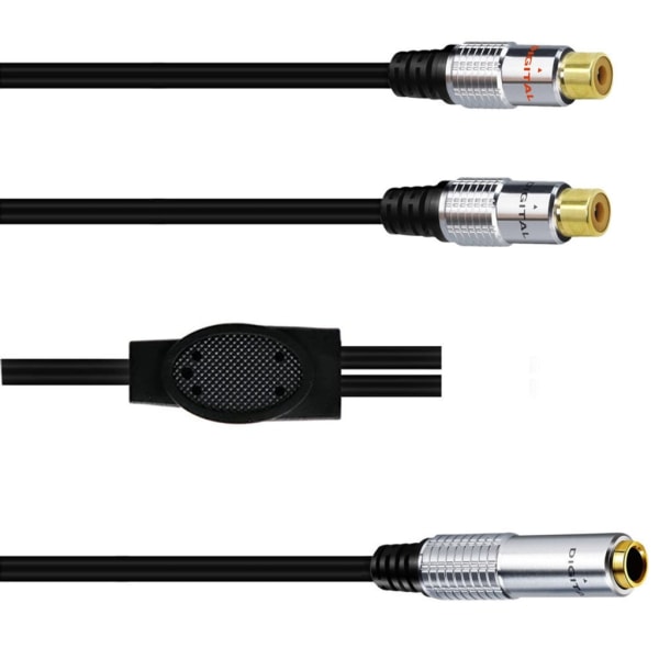6,35 mm hona till 2 RCA hona/hane Stereo Audio Splitter förlängningskabel Guldpläterad kontakt Korrosionsbeständig tråd null - B