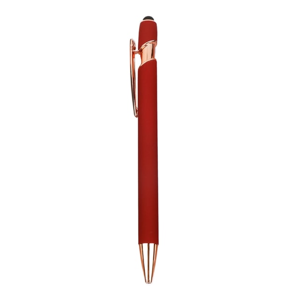 Infällbar kulspetspenna Signeringspenna i metall 0,7 mm Påfyllningsbar för kontorshotell Red